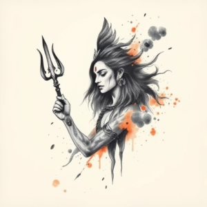 Watercolor Shiva Tattoo