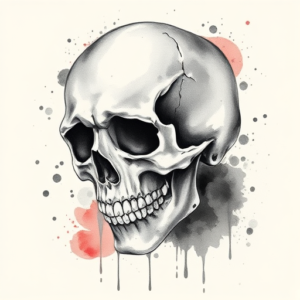 Watercolor Skull Tattoo