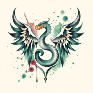 Watercolor Slytherin Tattoo