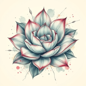 Watercolor Succulent Tattoo