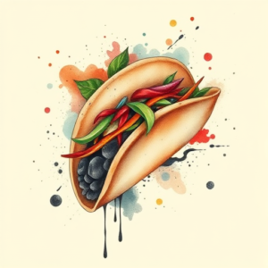 Watercolor Taco Tattoo