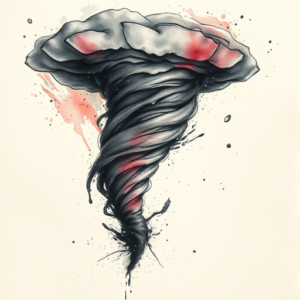 Watercolor Tornado Tattoo