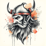 Watercolor Viking Tattoo
