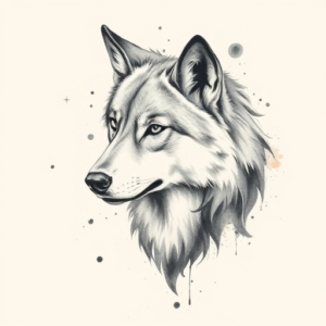 Watercolor Wolf Tattoo