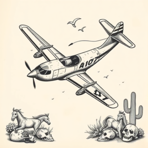 Western Airplane Tattoo