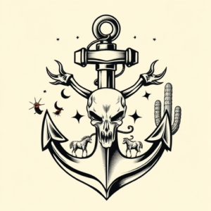 Western Anchor Tattoo