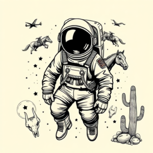 Western Astronaut Tattoo