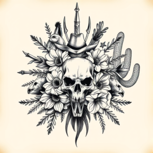 Western Bouquet Tattoo