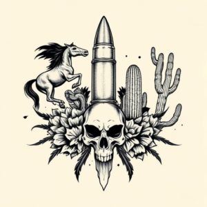 Western Bullet Tattoo