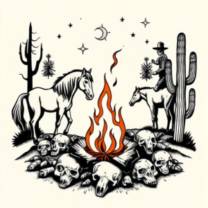 Western Campfire Tattoo