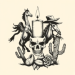 Western Candle Tattoo