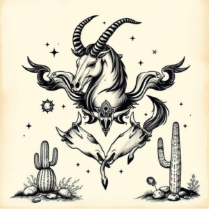 Western Capricorn Tattoo