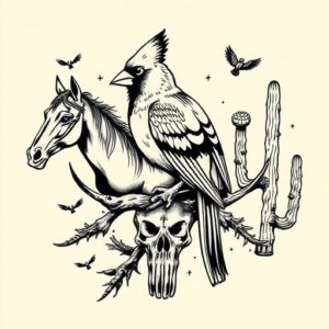 Western Cardinal Tattoo