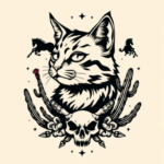 Western Cat Tattoo