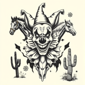 Western Clown Tattoo