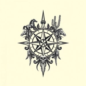Western Compass Tattoo
