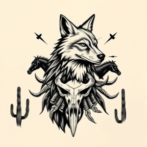 Western Coyote Tattoo