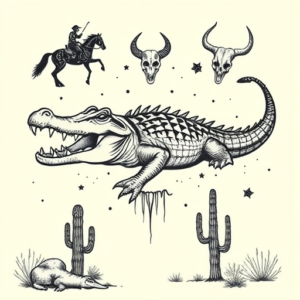 Western Crocodile Tattoo