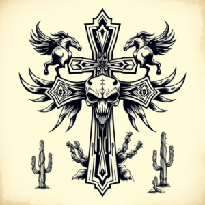 Western Cross Tattoo