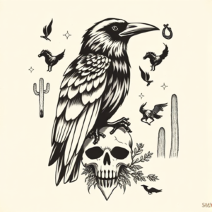 Western Crow Tattoo