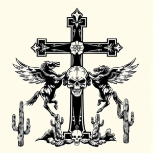Western Crucifix Tattoo