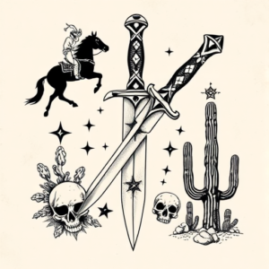 Western Dagger Tattoo