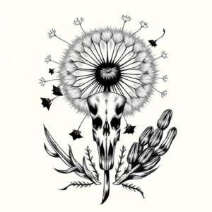 Western Dandelion Tattoo