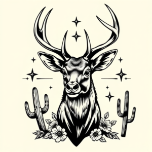 Western Deer Tattoo