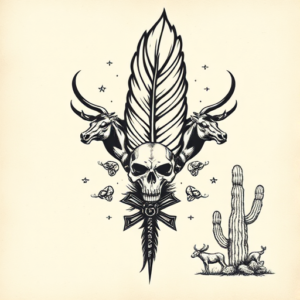 Western Feather Tattoo