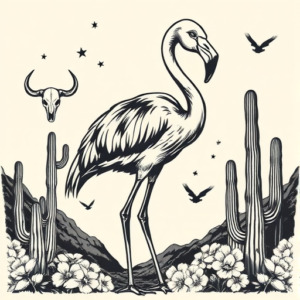 Western Flamingo Tattoo