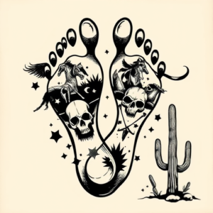 Western Footprint Tattoo