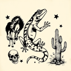 Western Gecko Tattoo