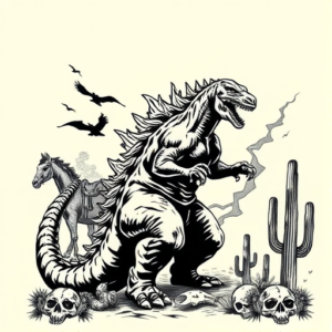 Western Godzilla Tattoo