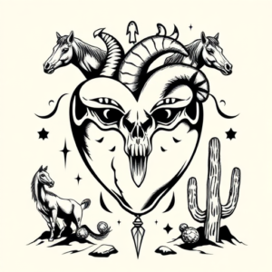 Western Heart Tattoo