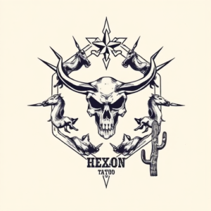Western Hexagon Tattoo