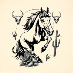 Western Horse Tattoo