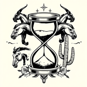 Western Hourglass Tattoo