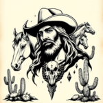 Western Jesus Tattoo