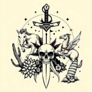 Western Katana Tattoo