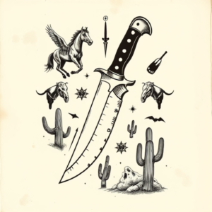 Western Knife Tattoo