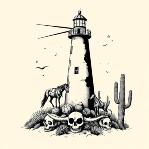 Western Lighthouse Tattoo