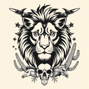 Western Lion Tattoo