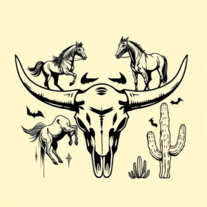 Western Longhorn Tattoo