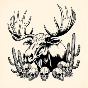 Western Moose Tattoo