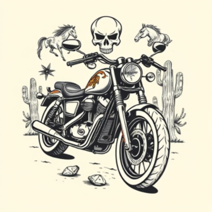 Western Motorcycle Tattoo