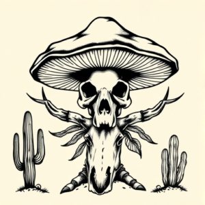 Western Mushroom Tattoo