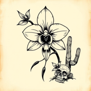 Western Orchid Tattoo