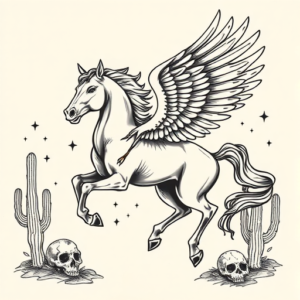 Western Pegasus Tattoo