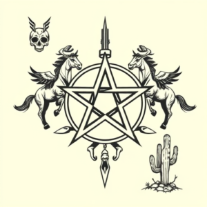 Western Pentagram Tattoo