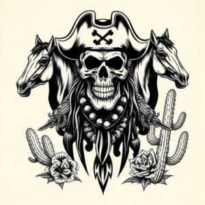 Western Pirate Tattoo